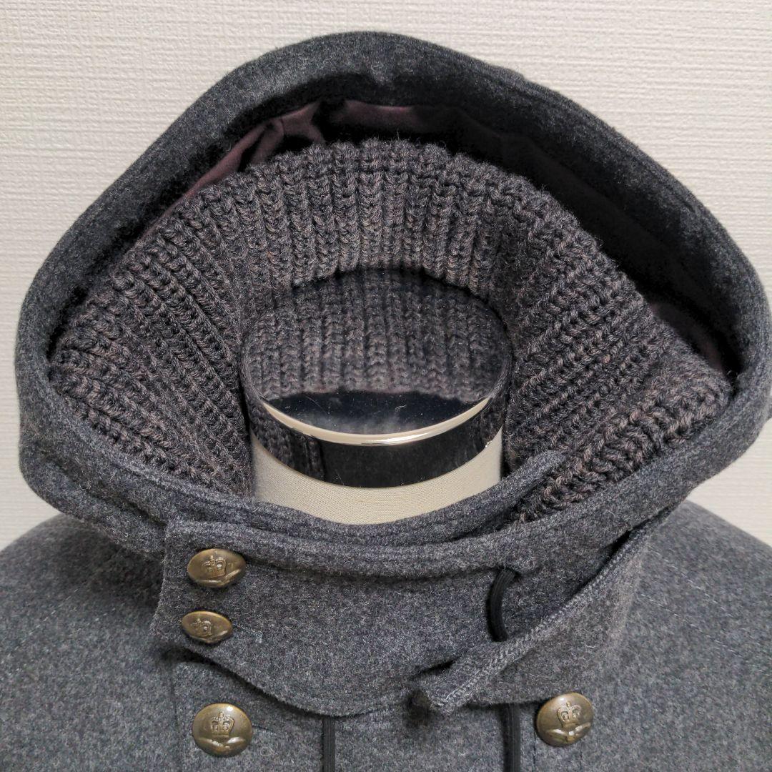 訳有 伊製 DOLCE & GABBANA エンブレムボタンフーデッドPコート