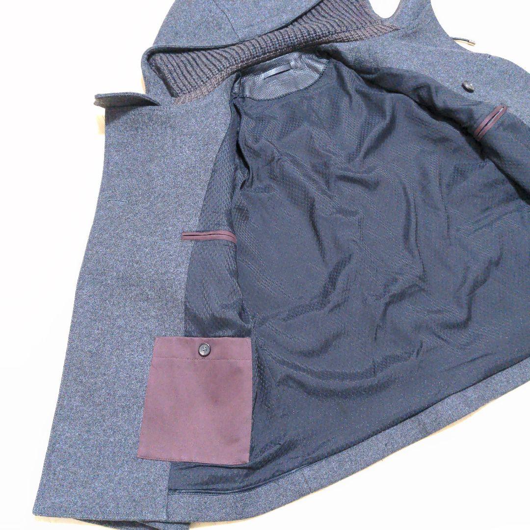 訳有 伊製 DOLCE & GABBANA エンブレムボタンフーデッドPコート