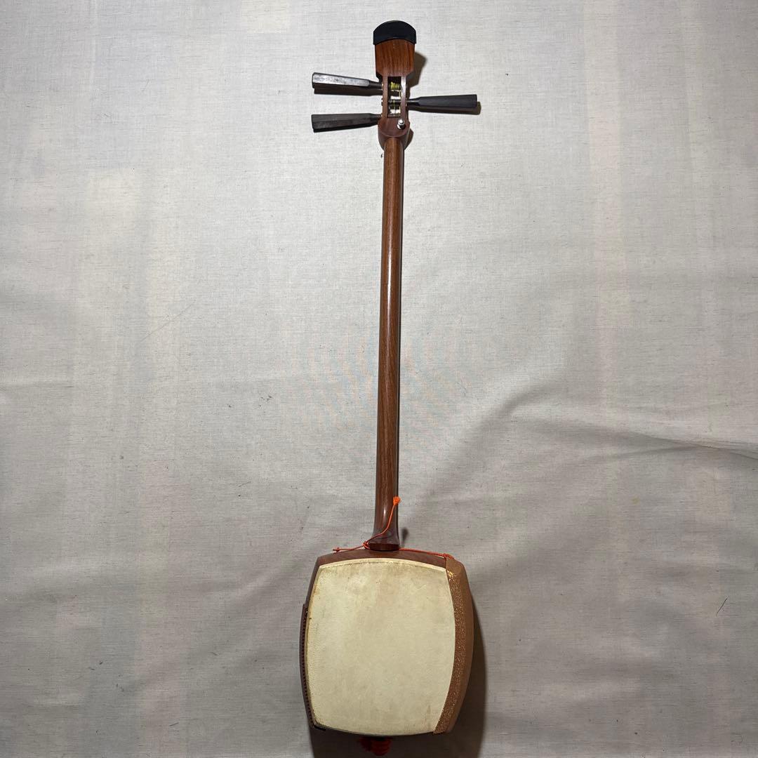 津軽三味線 和楽器 本体のみ 本革 着物ソフトケース ビンテージ