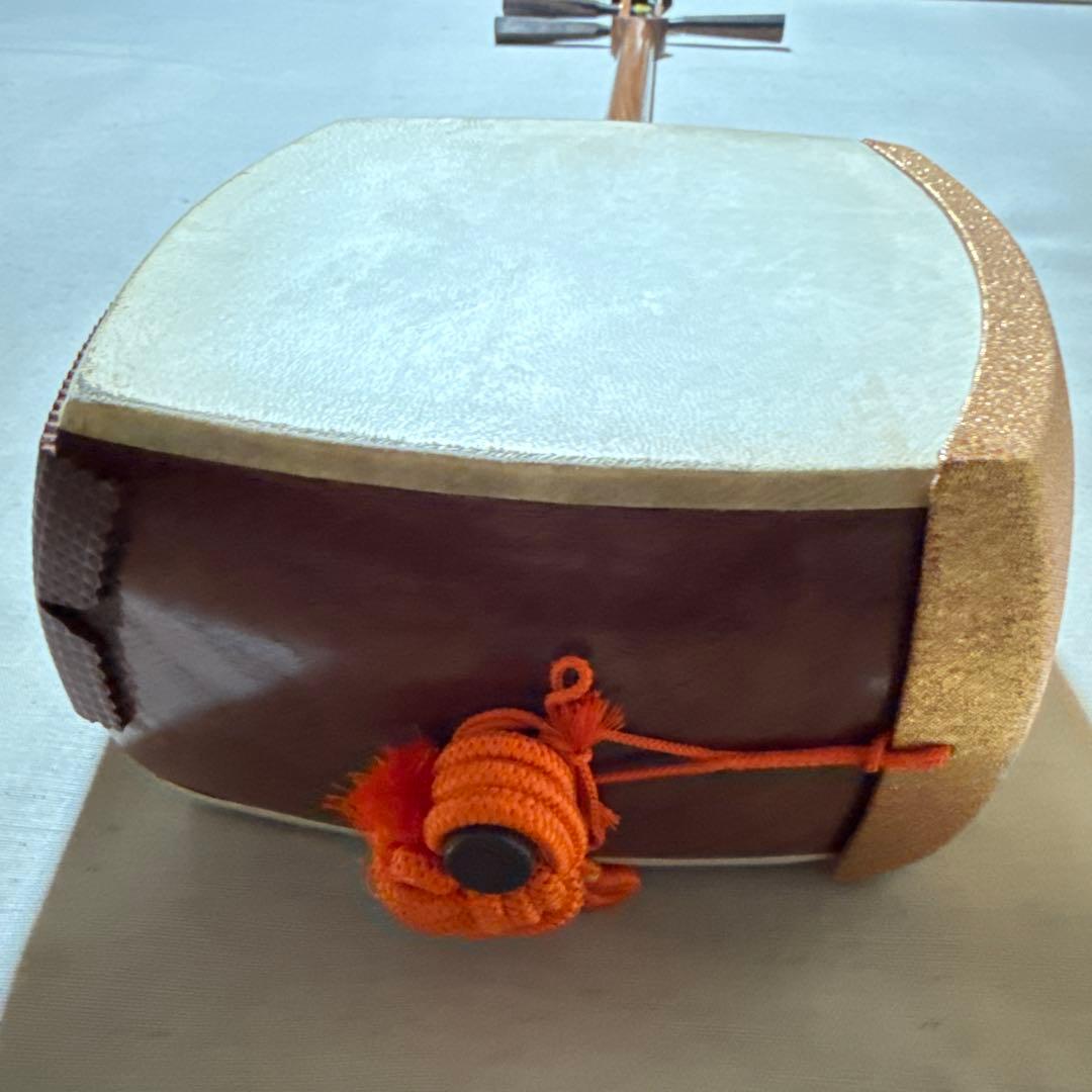 津軽三味線 和楽器 本体のみ 本革 着物ソフトケース ビンテージ