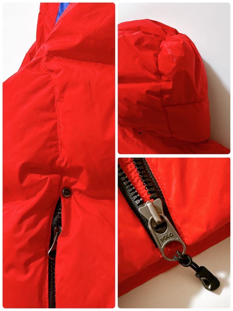 ポロラルフローレン ビッグポニー刺繍 ダウンベスト フード 2way 赤 XS