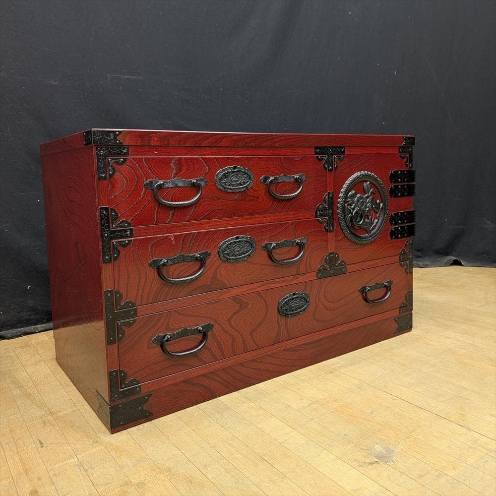 青木産業　欅　ケヤキ　民芸箪笥　箪笥　チェスト　ローチェスト　引き出し　ドロワー