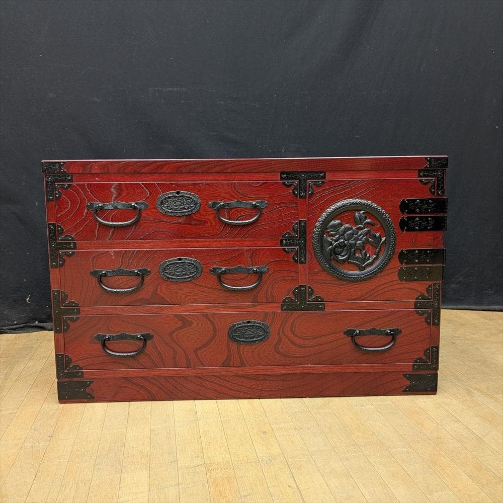 青木産業　欅　ケヤキ　民芸箪笥　箪笥　チェスト　ローチェスト　引き出し　ドロワー