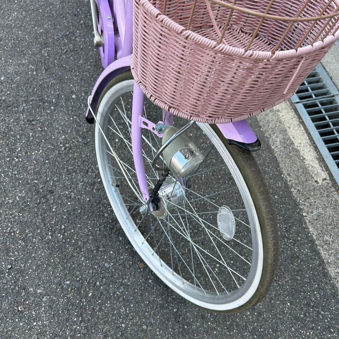 22インチ 子供用自転車 シルバーリング キュート パープル