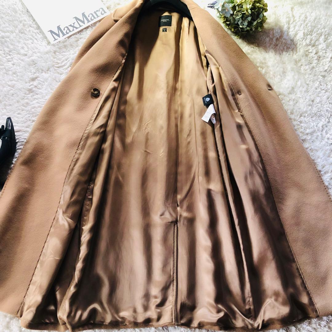 現行モデル✨美品 マックスマーラ ベルテッドコート ウール 女優襟 キャメル M