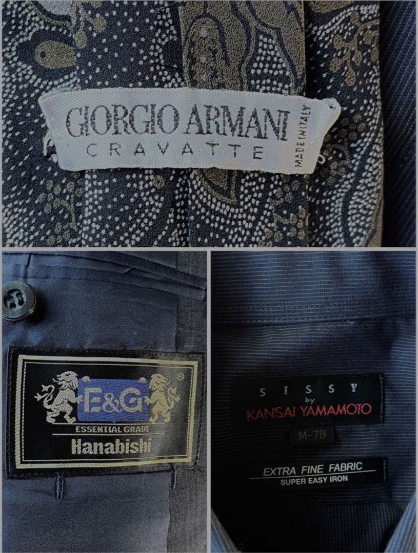 90s豪華5点セット ダブルスーツ ジョルジィオアルマーニネクタイ スーツ