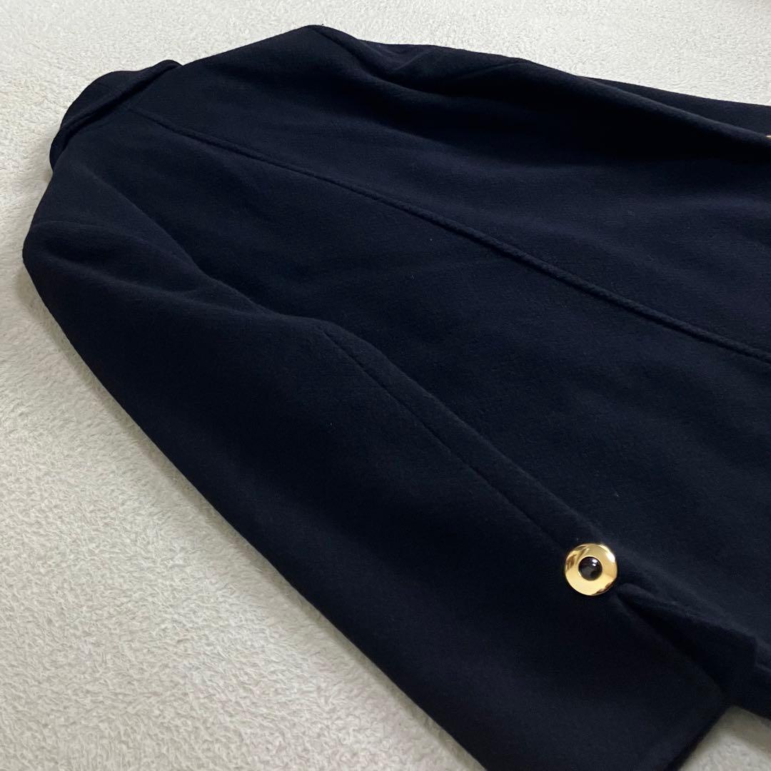 クリスチャンディオール　アンゴラ　ピーコート　ダブルブレスト　L 金ボタン　黒