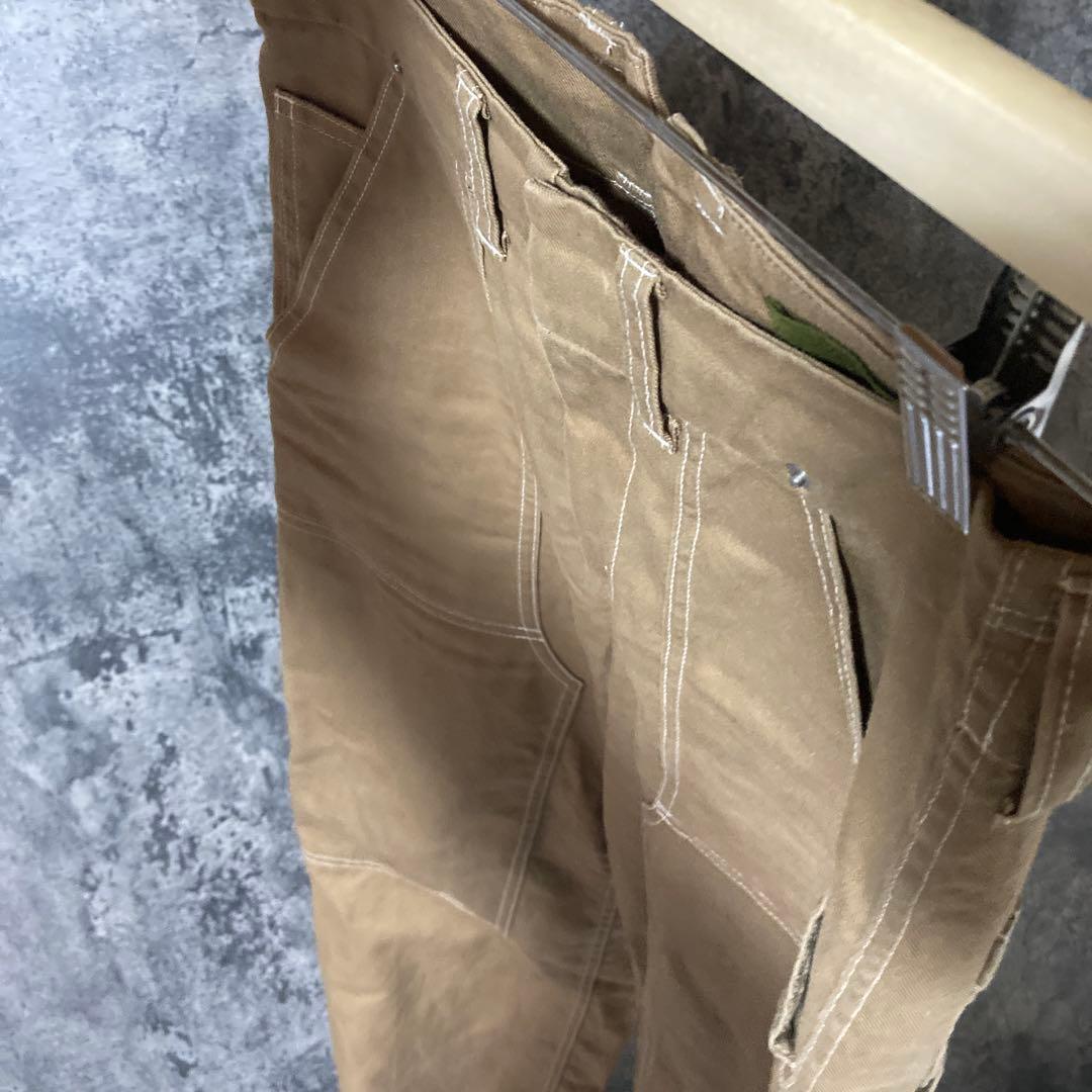 ユニオンランチ　リネンブレンド　ワイドペインターパンツ　ベージュ　レディースXS