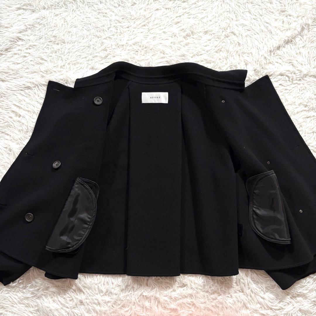 美品✨アドーア　キルティングコンビショートビーバー コート　3way ブラック
