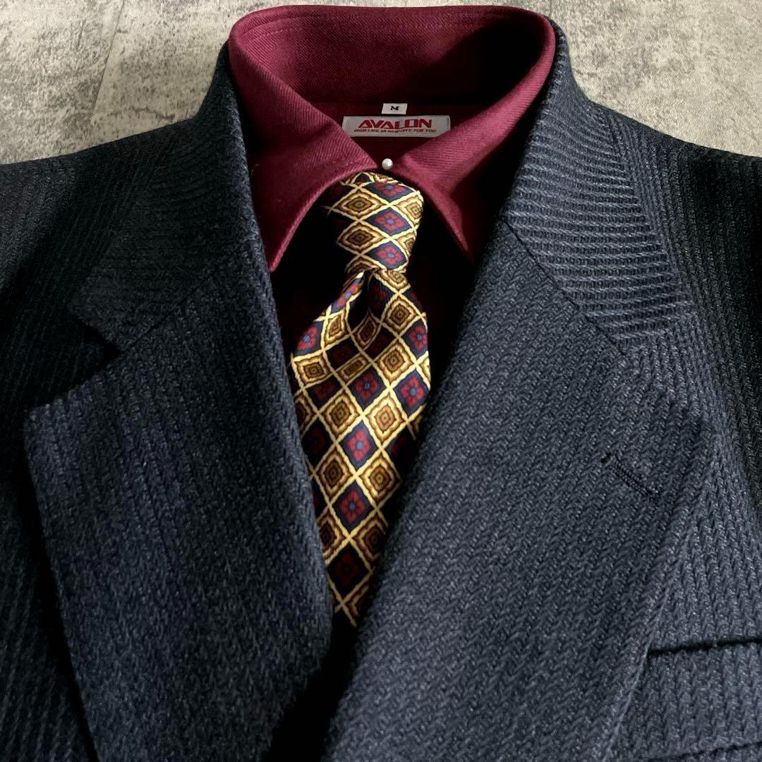 至高 極上カシミヤブレンド GUCCIネクタイ ウール ダブルスーツ XL LL