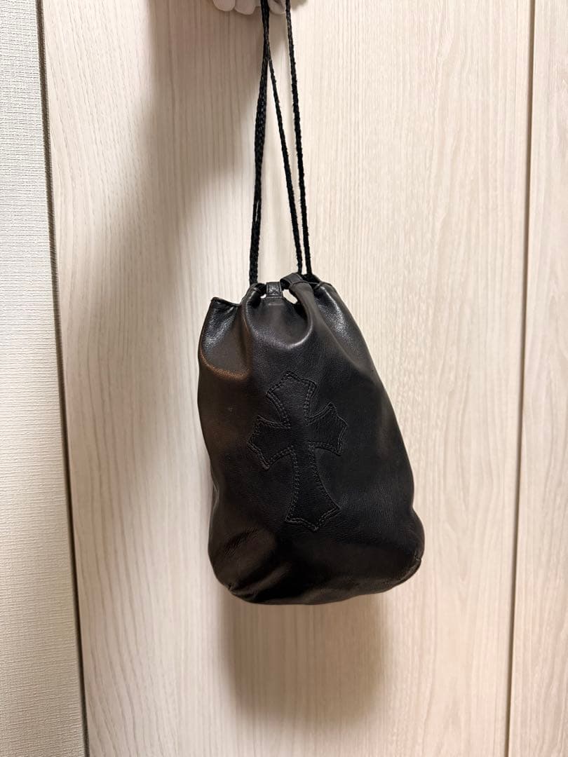 ★最安値★ クロムハーツ ドローストリングサック レザー巾着 ハンドバッグ