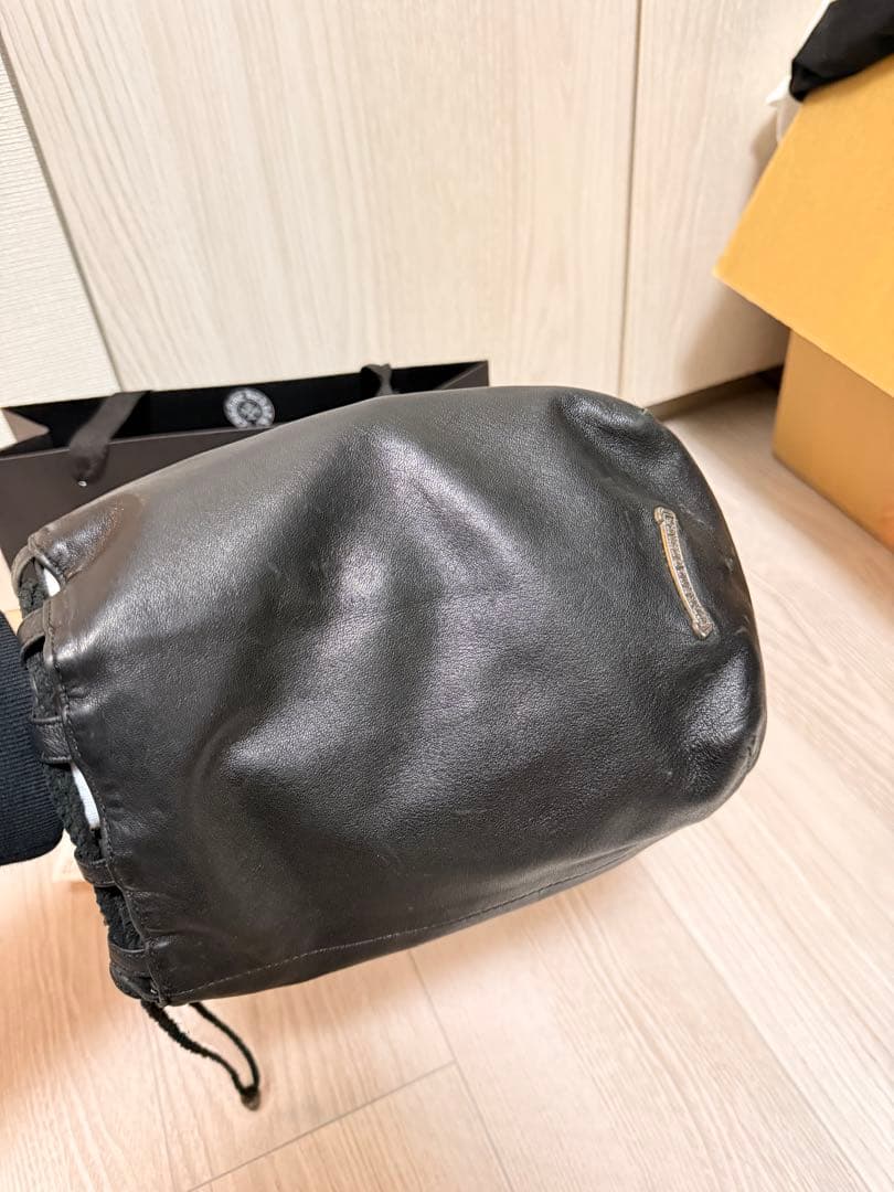 ★最安値★ クロムハーツ ドローストリングサック レザー巾着 ハンドバッグ
