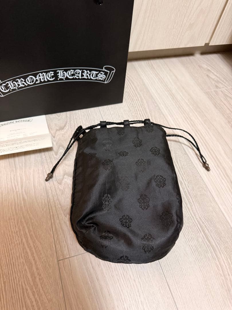 ★最安値★ クロムハーツ ドローストリングサック レザー巾着 ハンドバッグ