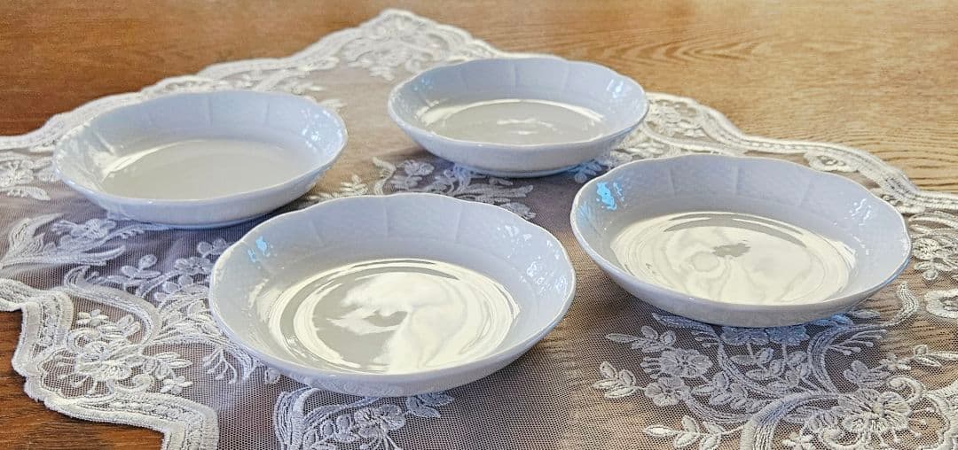 ナルナルリチャードジノリ ベッキオホワイト ディッシュラウンド S 4枚