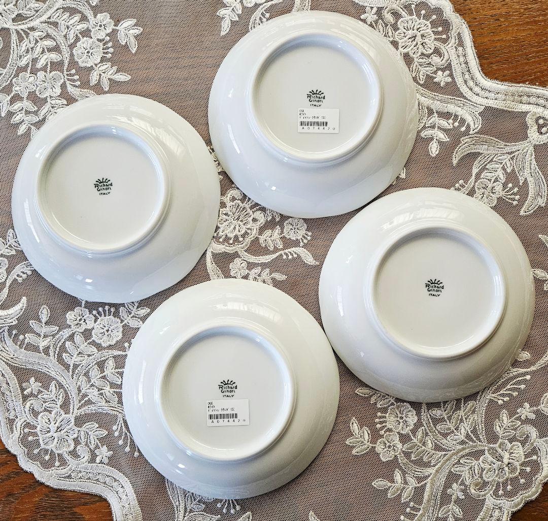 ナルナルリチャードジノリ ベッキオホワイト ディッシュラウンド S 4枚