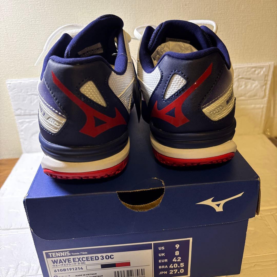 【新品】Mizuno ウェーブエクシード3 OC 27cm ミズノテニスシューズ