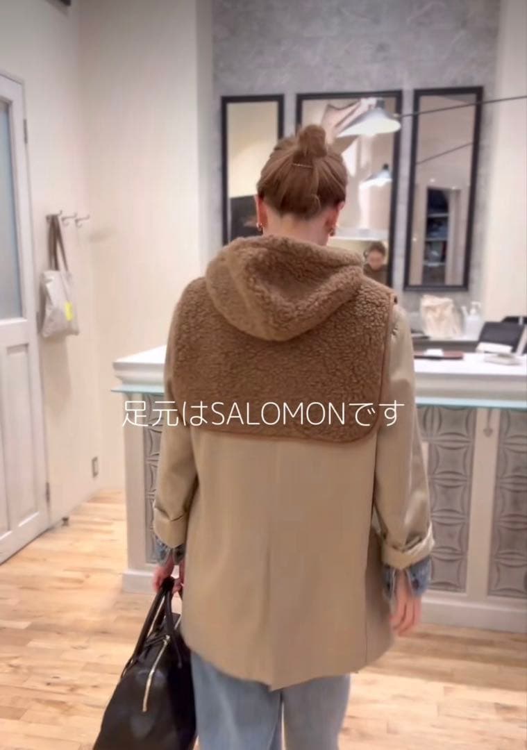 FRAMeWORK COLDBREAKER ボア　フーディー　ベージュ