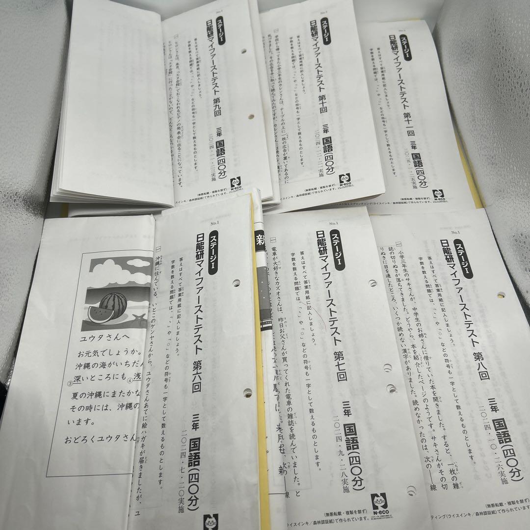 【書き込み消去済】日能研　 マイファーストテスト　 2024 小３　国語　算数