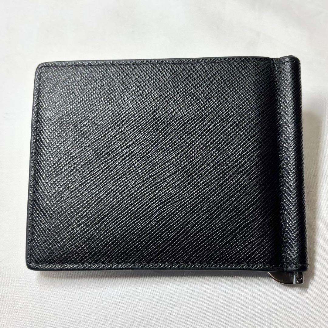 【未使用級】　PRADA マネークリップ　カードケース　メタルロゴ　サフィアーノ