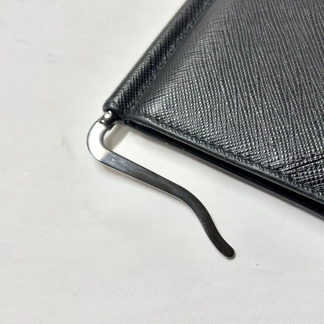 【未使用級】　PRADA マネークリップ　カードケース　メタルロゴ　サフィアーノ