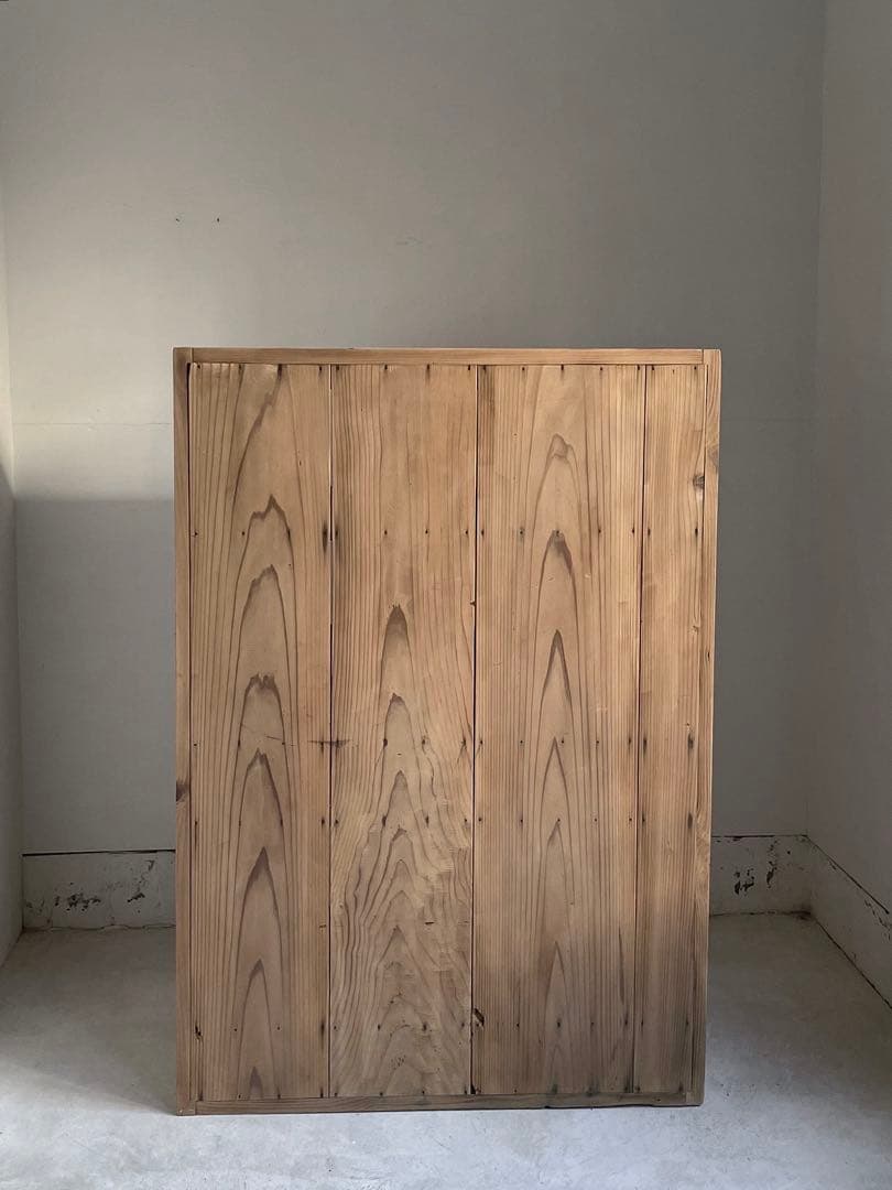 古いガラス戸棚　食器棚　レトロ　水屋　アンティーク　古道具