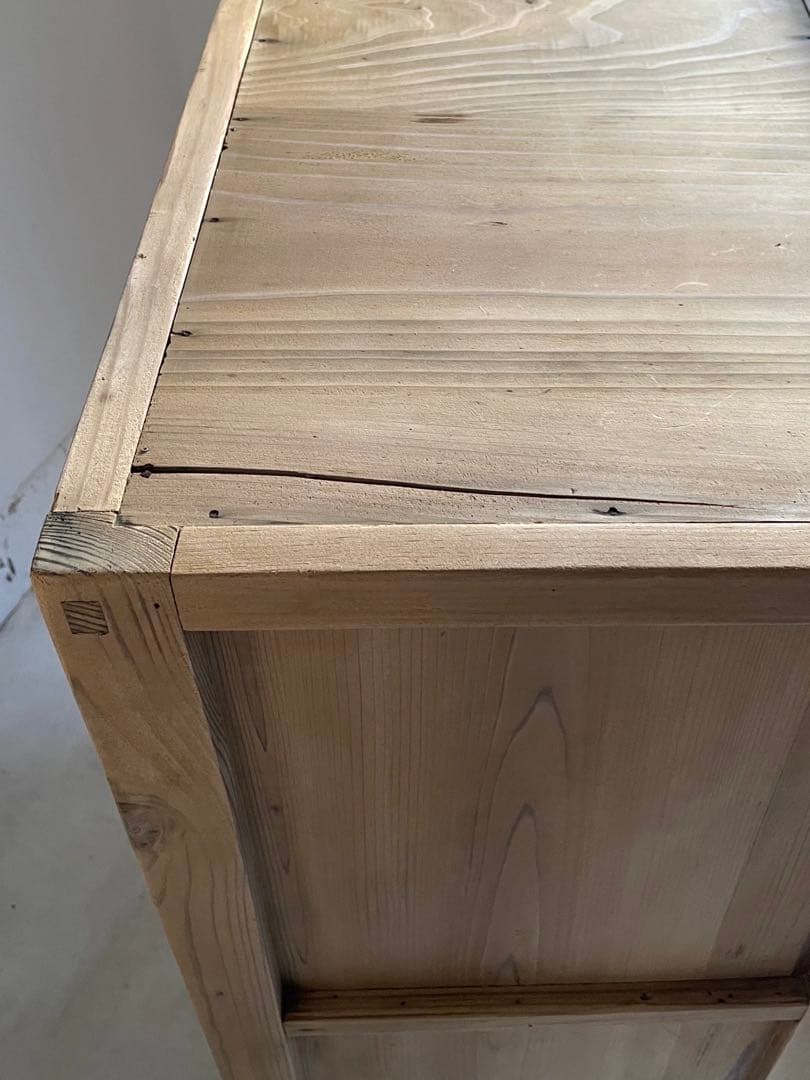 古いガラス戸棚　食器棚　レトロ　水屋　アンティーク　古道具