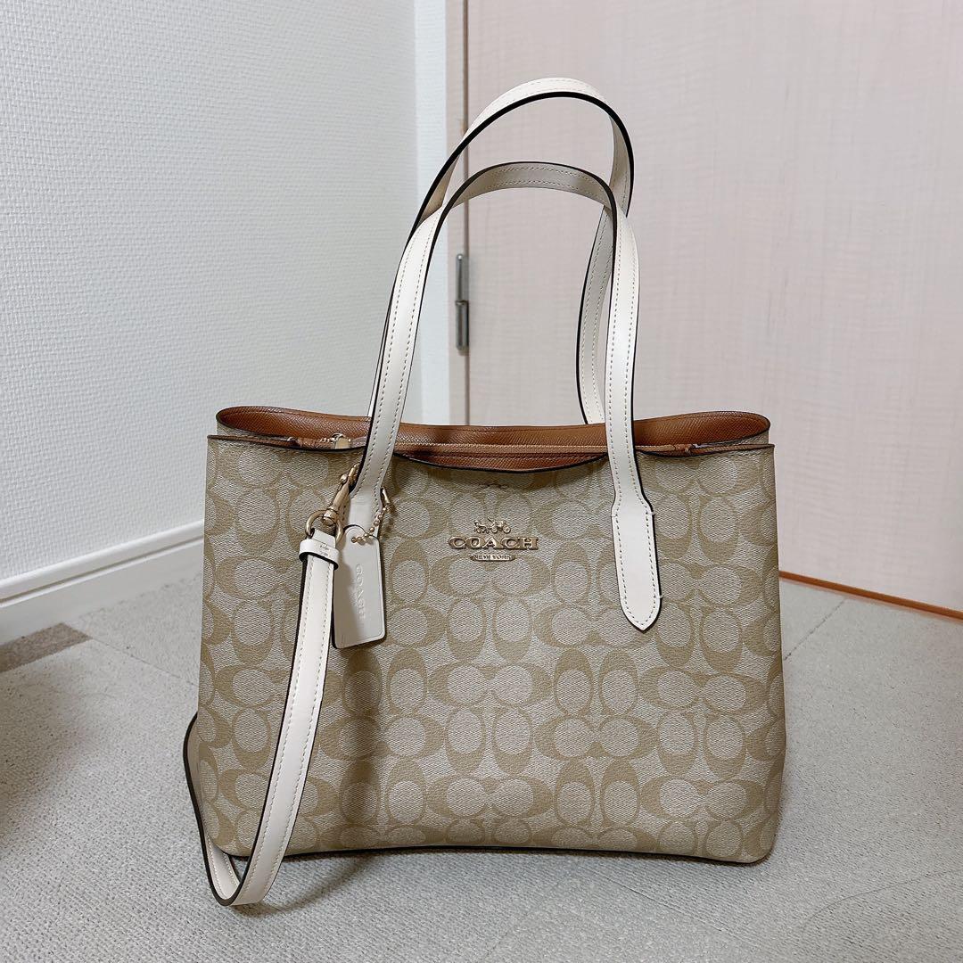 【美品】COACH トートバッグ ベージュ/ブラウン