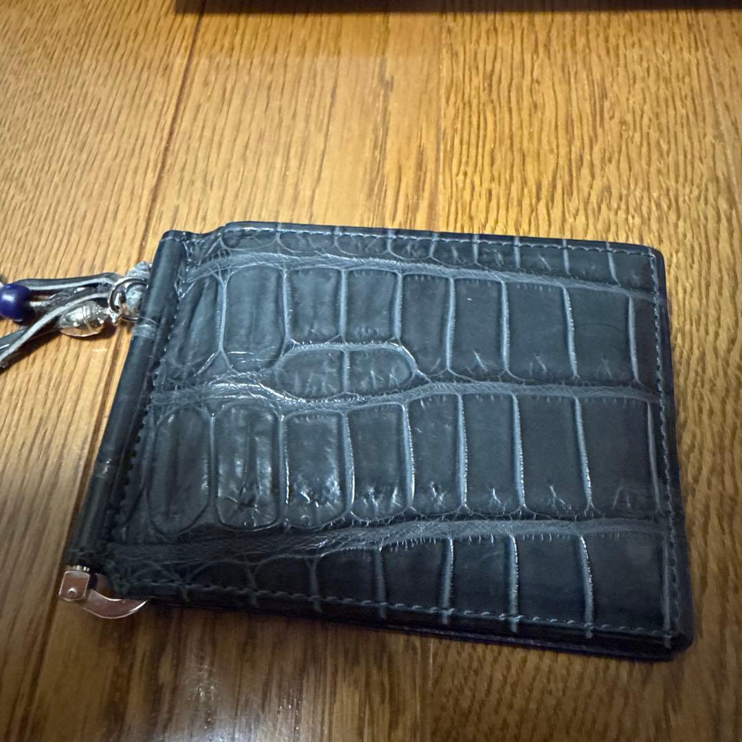 ブルーナボイン　クロコ　マネークリップ　ウォレット
