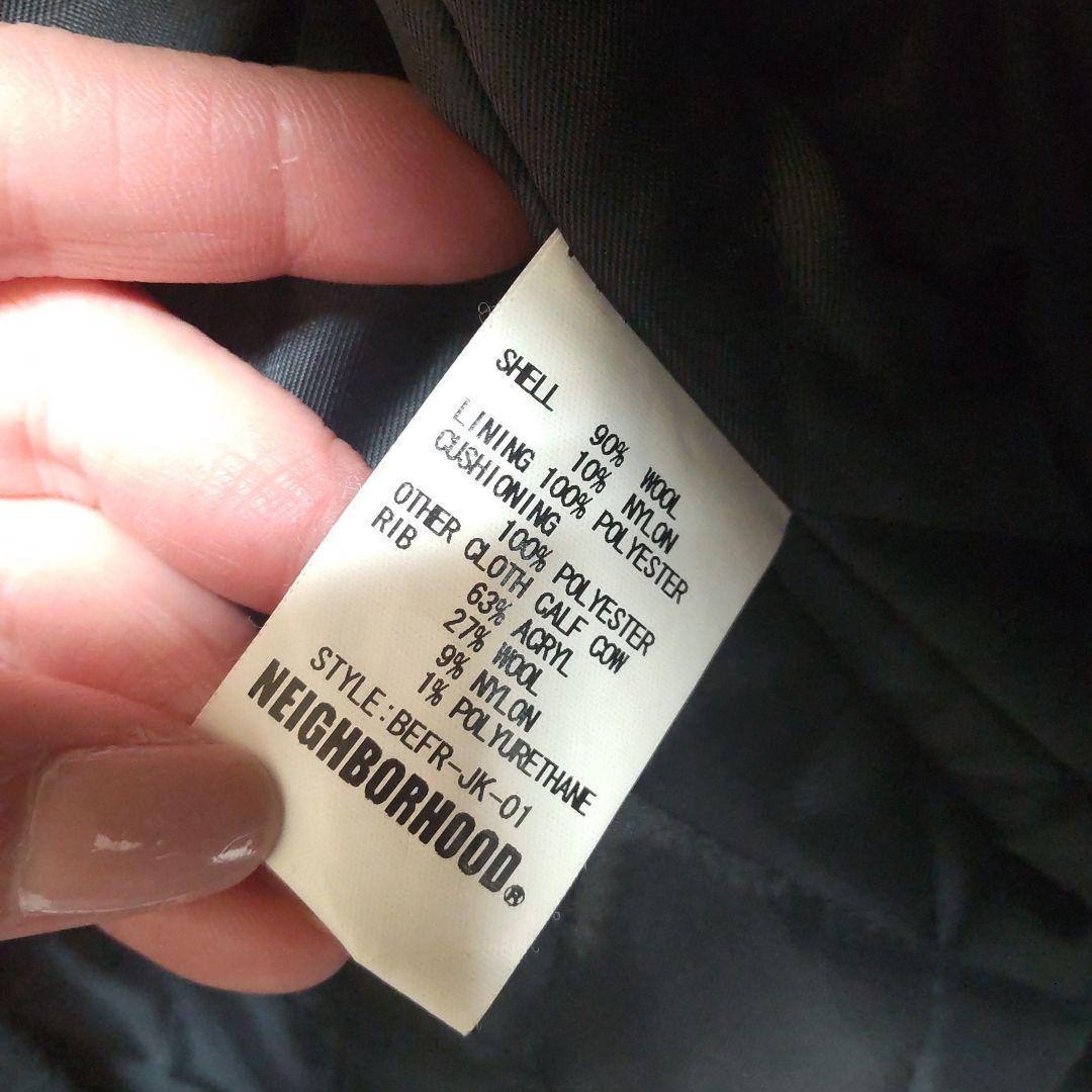 ネイバーフッド　 fragmentdesign　スタジャン　NH3204　黒✕白