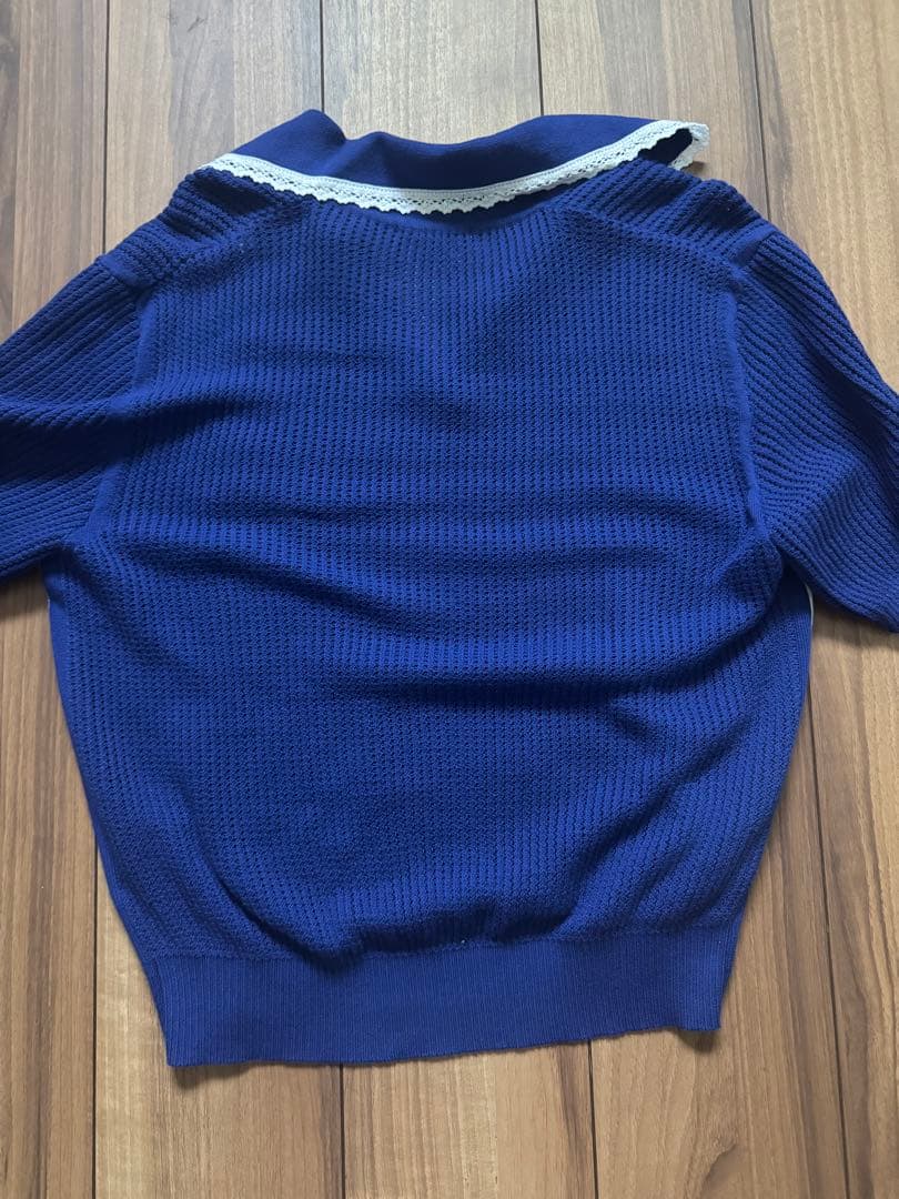 トップス EGONLAB KN002B KNIT POLO-SHIRT NAVY BLUE