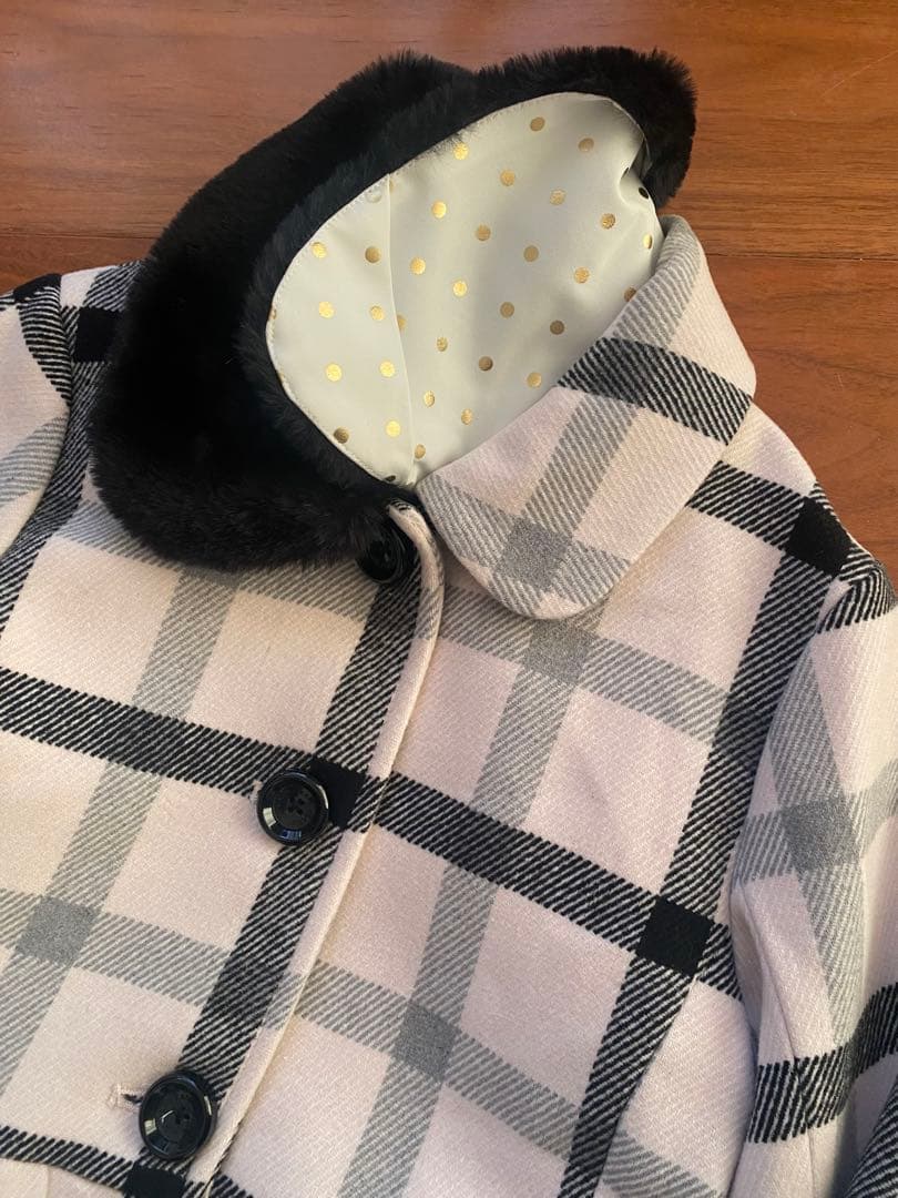 新品kate spadeケイトスペード150チェック柄ウールコート