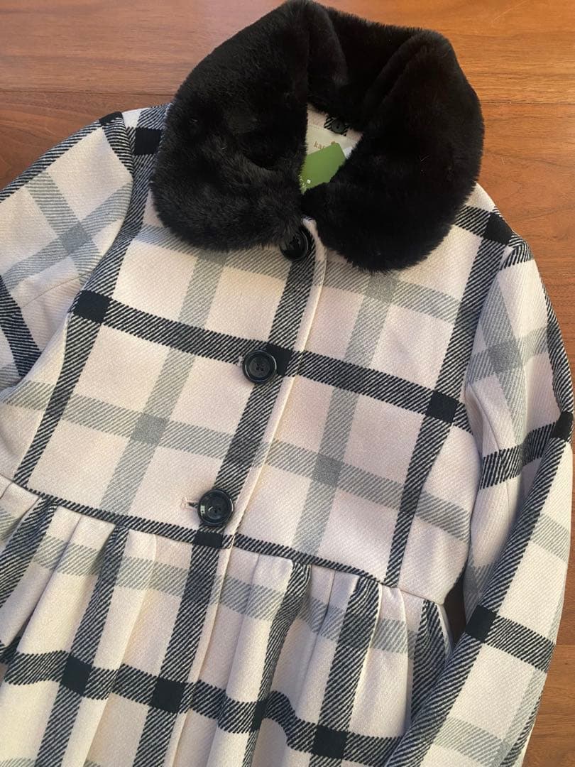 新品kate spadeケイトスペード150チェック柄ウールコート