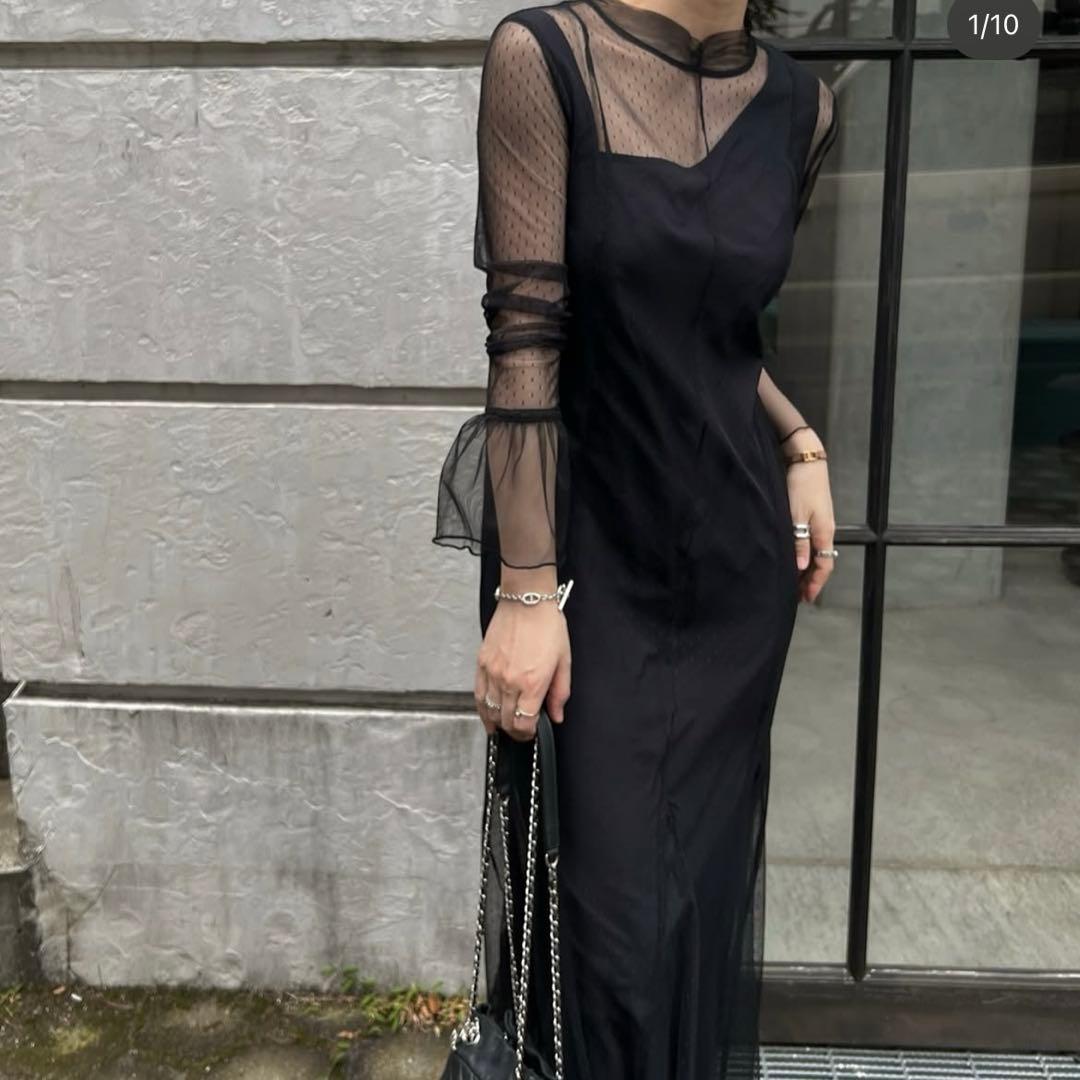 ワンピース WILLFULLY dot tulle sheer mermaid OP