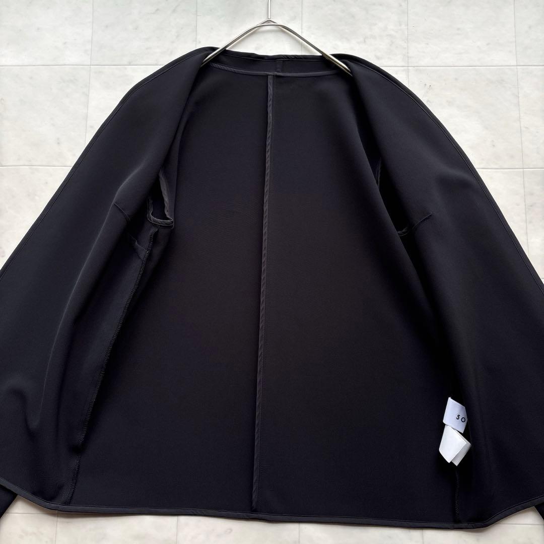 ソージュ 美品 ストレッチファインライトジャケット 黒 ブラック 羽織 Lサイズ
