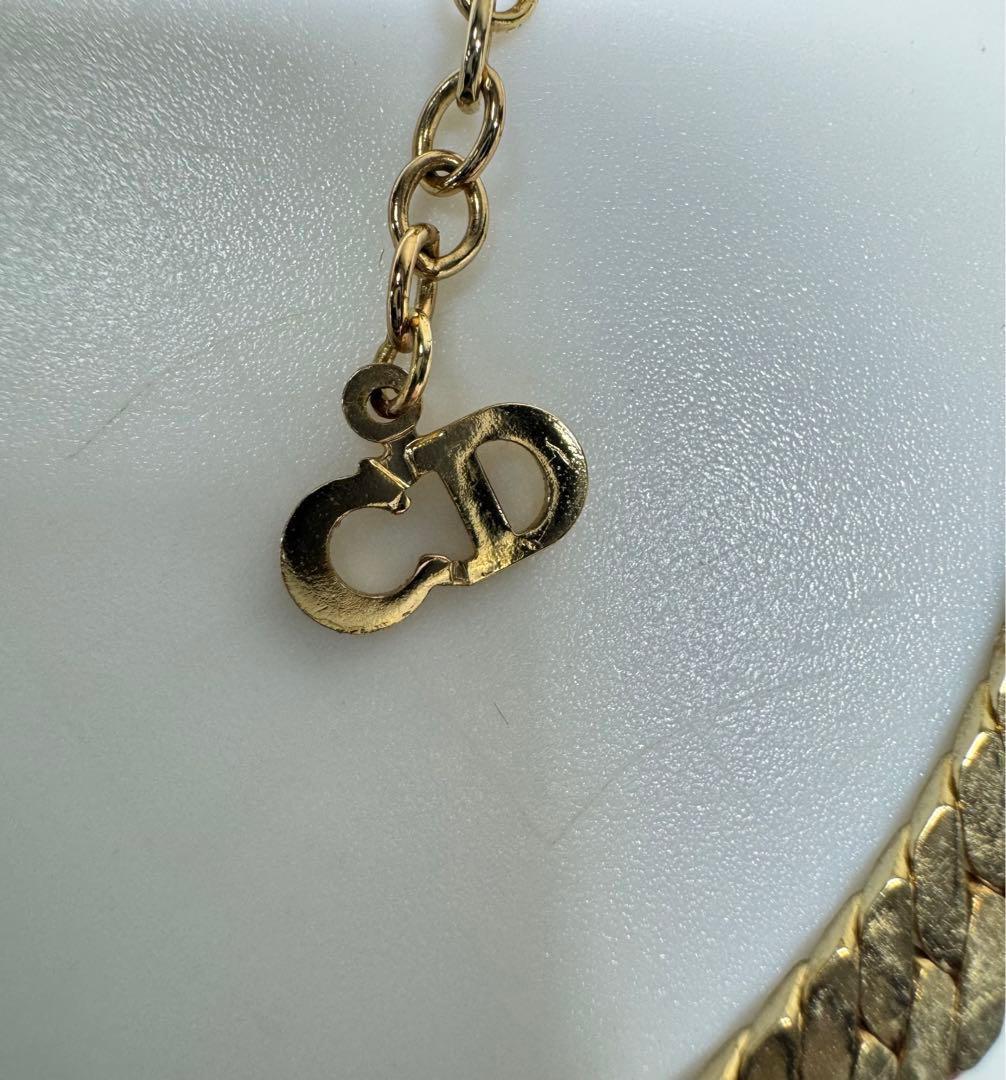 Christian Dior ネックレス ネックレス ラインストーン ゴールド