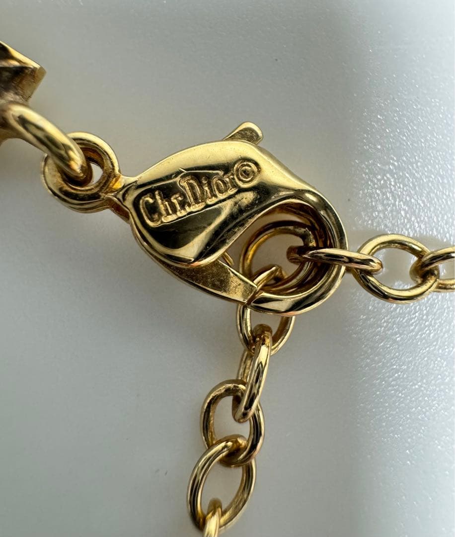 Christian Dior ネックレス ネックレス ラインストーン ゴールド