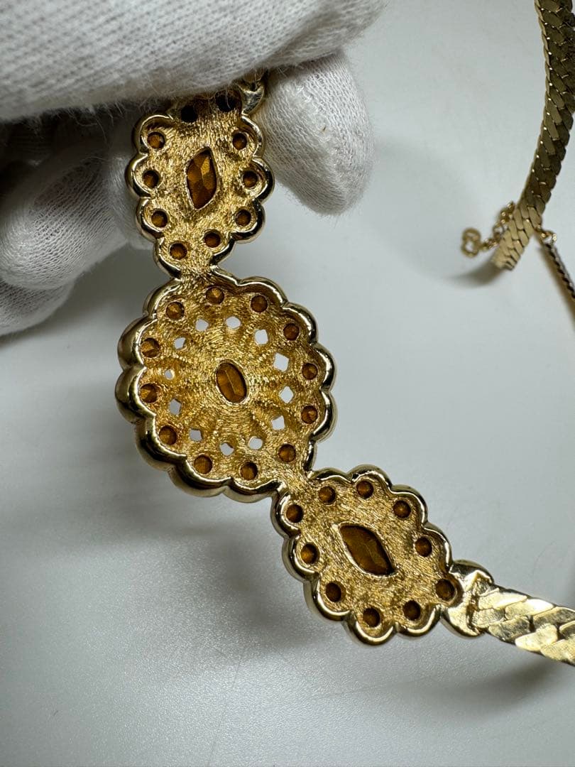 Christian Dior ネックレス ネックレス ラインストーン ゴールド