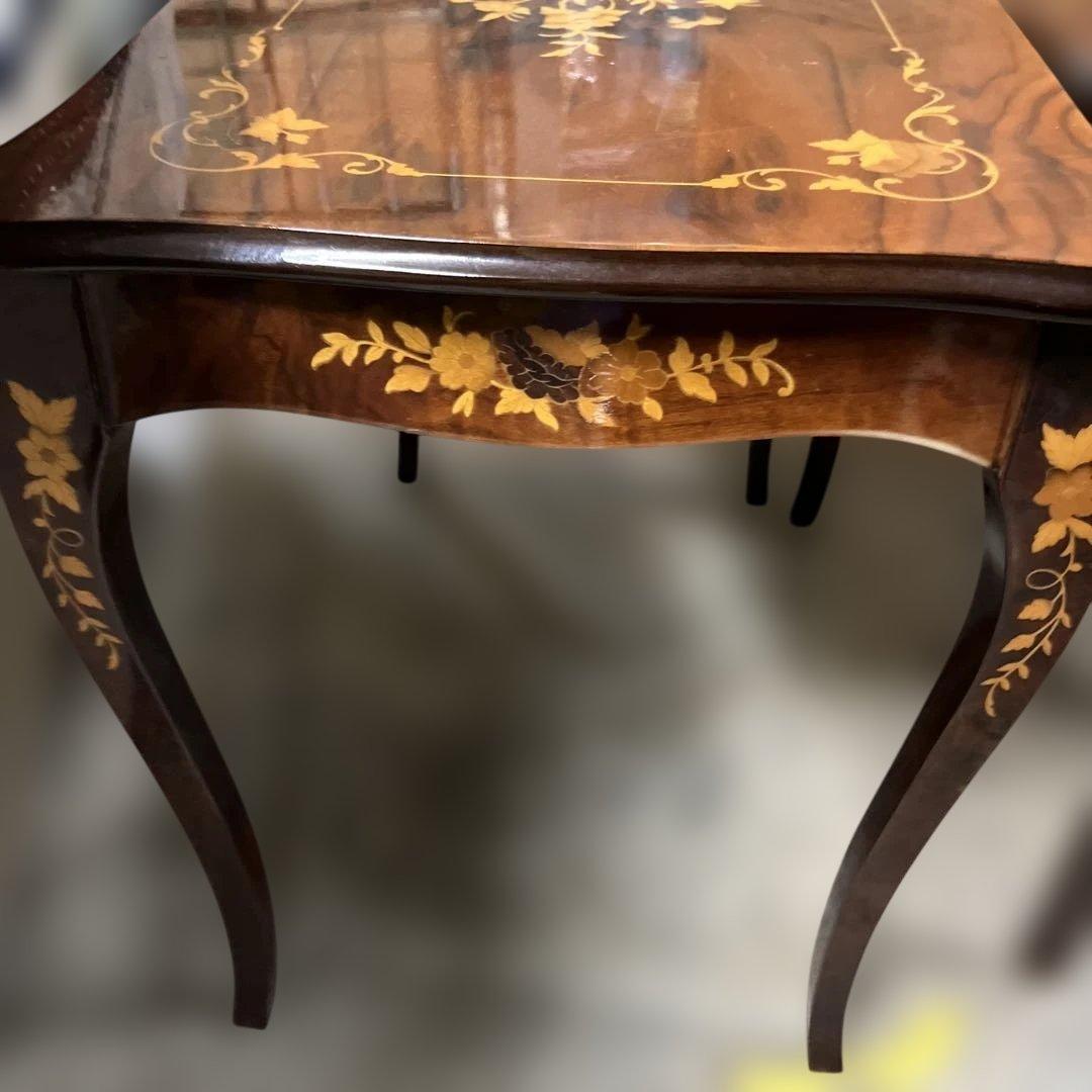 【英アンティーク調】◇ネストテーブル◆象嵌◇猫足◆ヨーロピアン