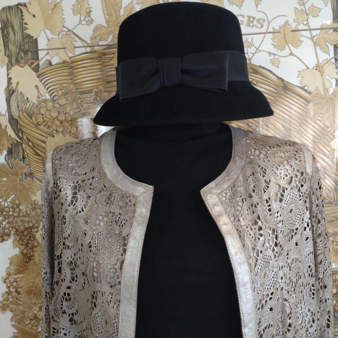 ヴァレンティノ　ゴートレザーレースジャケット