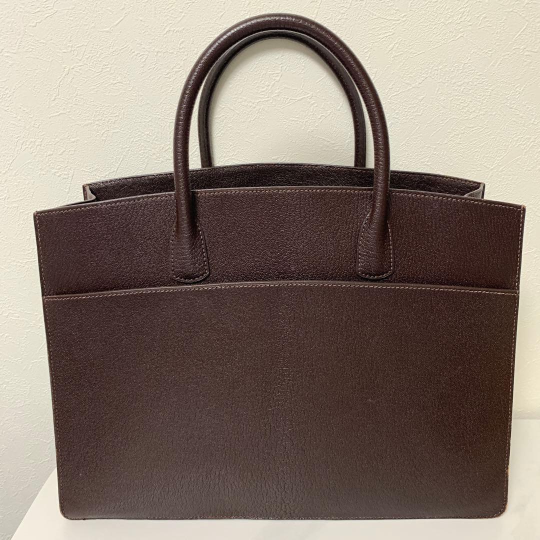 HERMES エルメスホワイトバスGMシェーブルダークブラウン