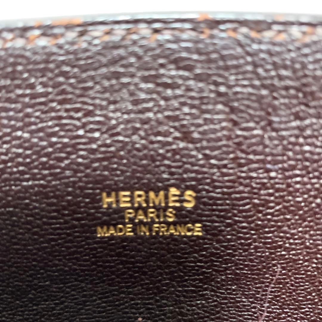 HERMES エルメスホワイトバスGMシェーブルダークブラウン