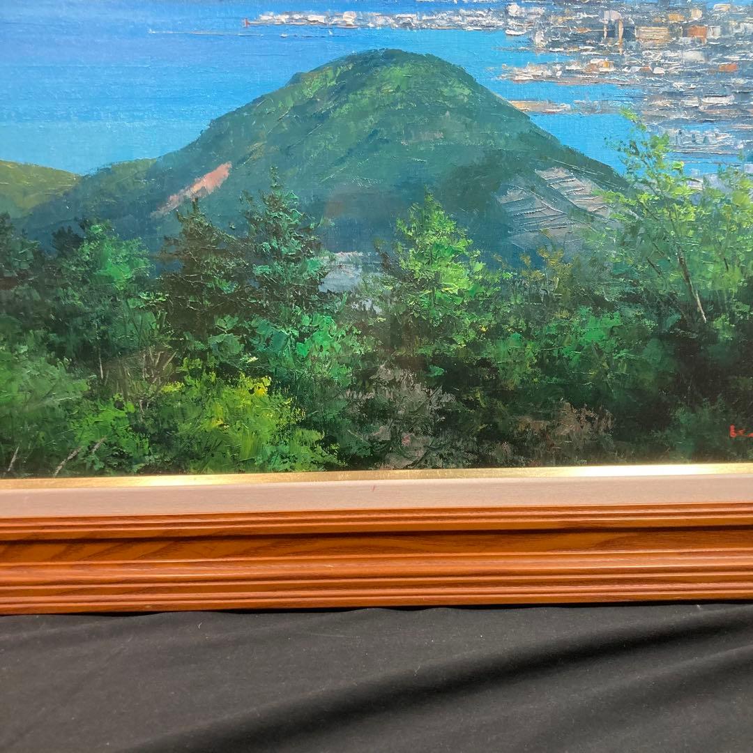 肉筆【美品】西条巧作 『高松五色台より屋島』