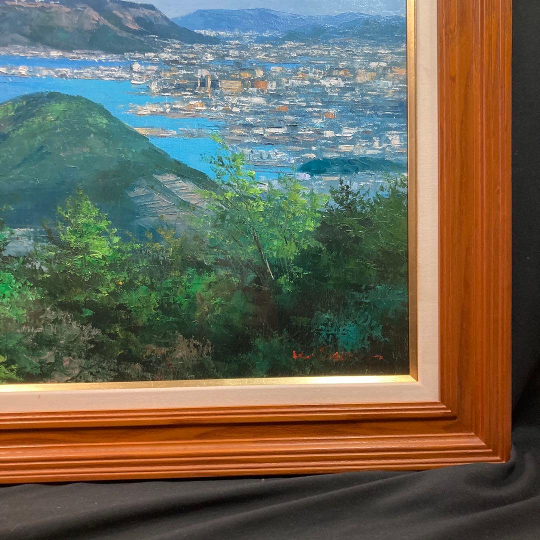 肉筆【美品】西条巧作 『高松五色台より屋島』