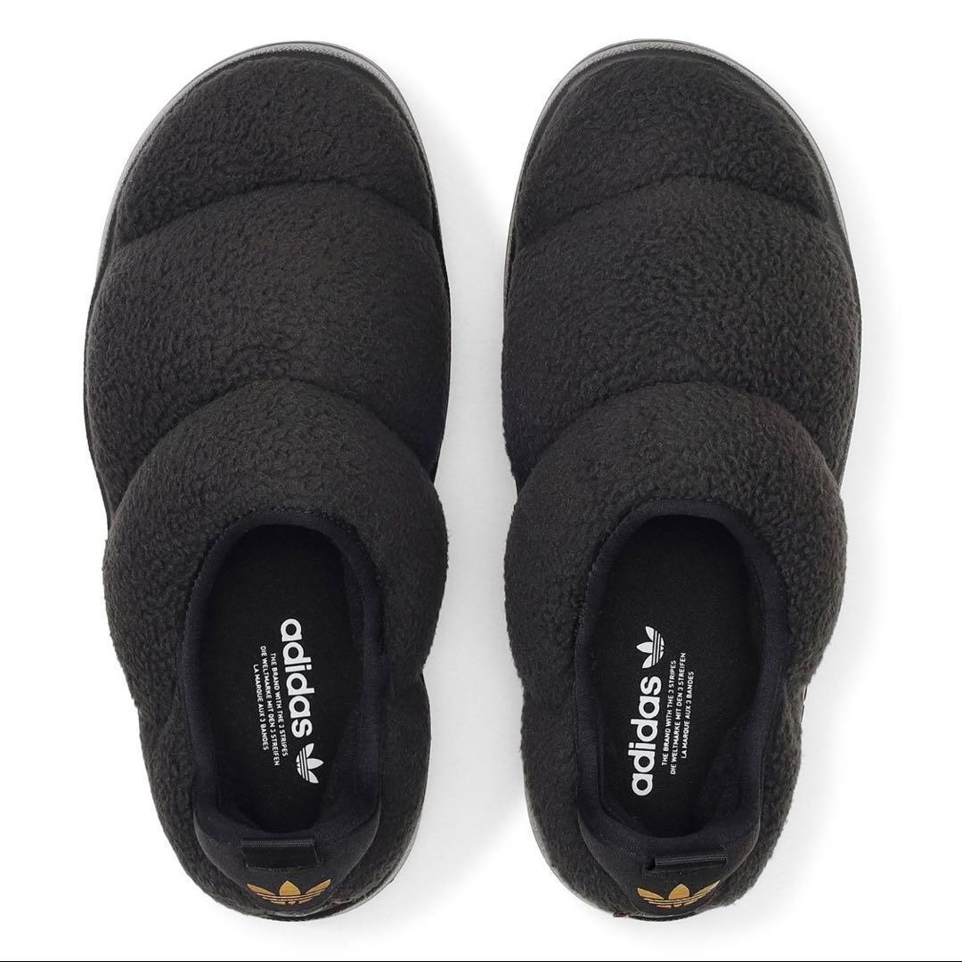 新品未使用 adidas パフィレッタ 25.5cm ブラック 黒 モコモコ