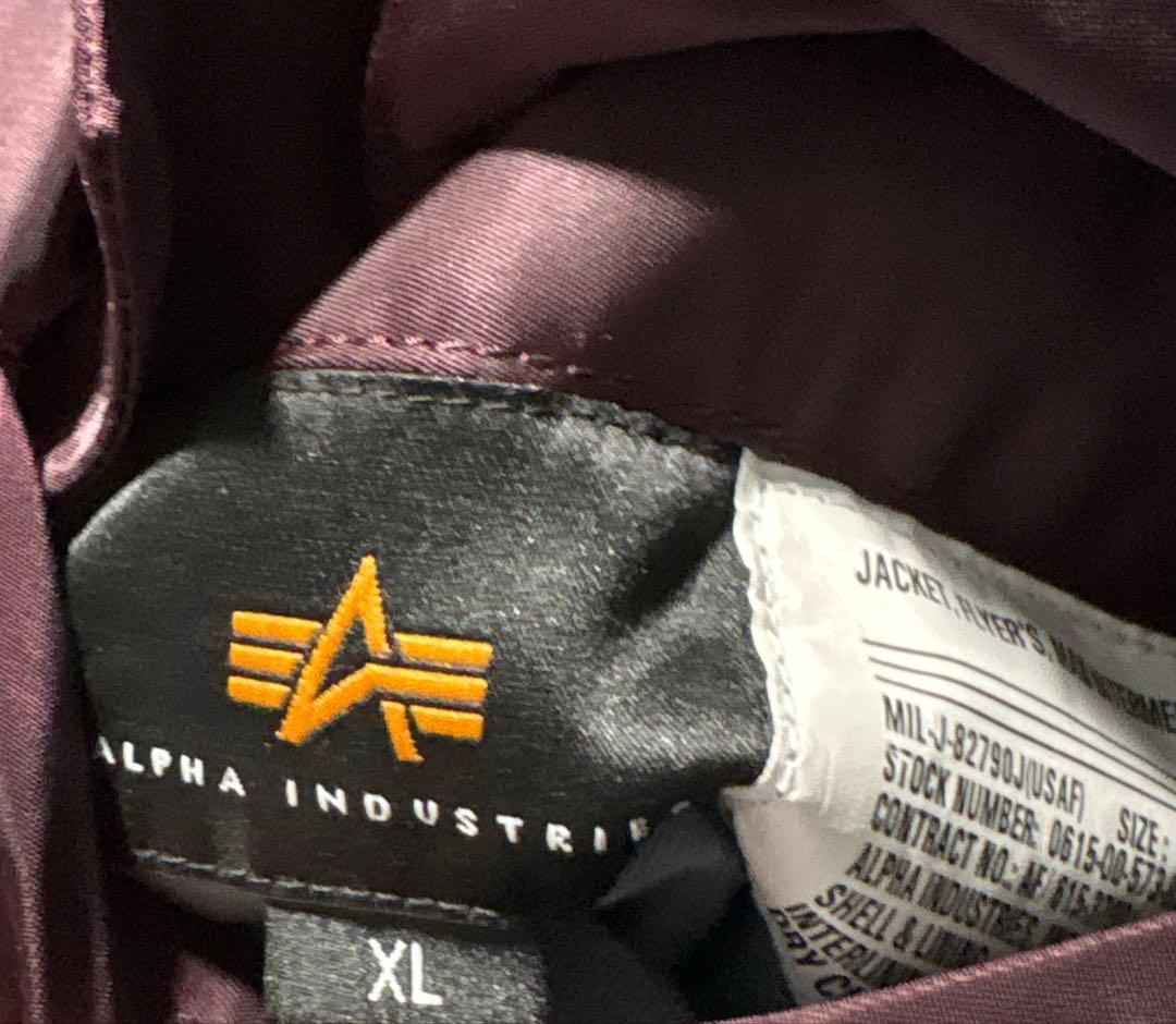 希少カラー　alpha ma-1 flight jacket パープル　紫　XL