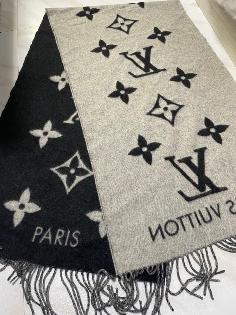ルイヴィトン M71040 モノグラム マフラー カシミヤ100％ リバーシブル