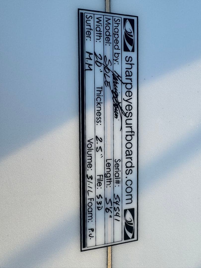 sharp eyeサーフボード　sole