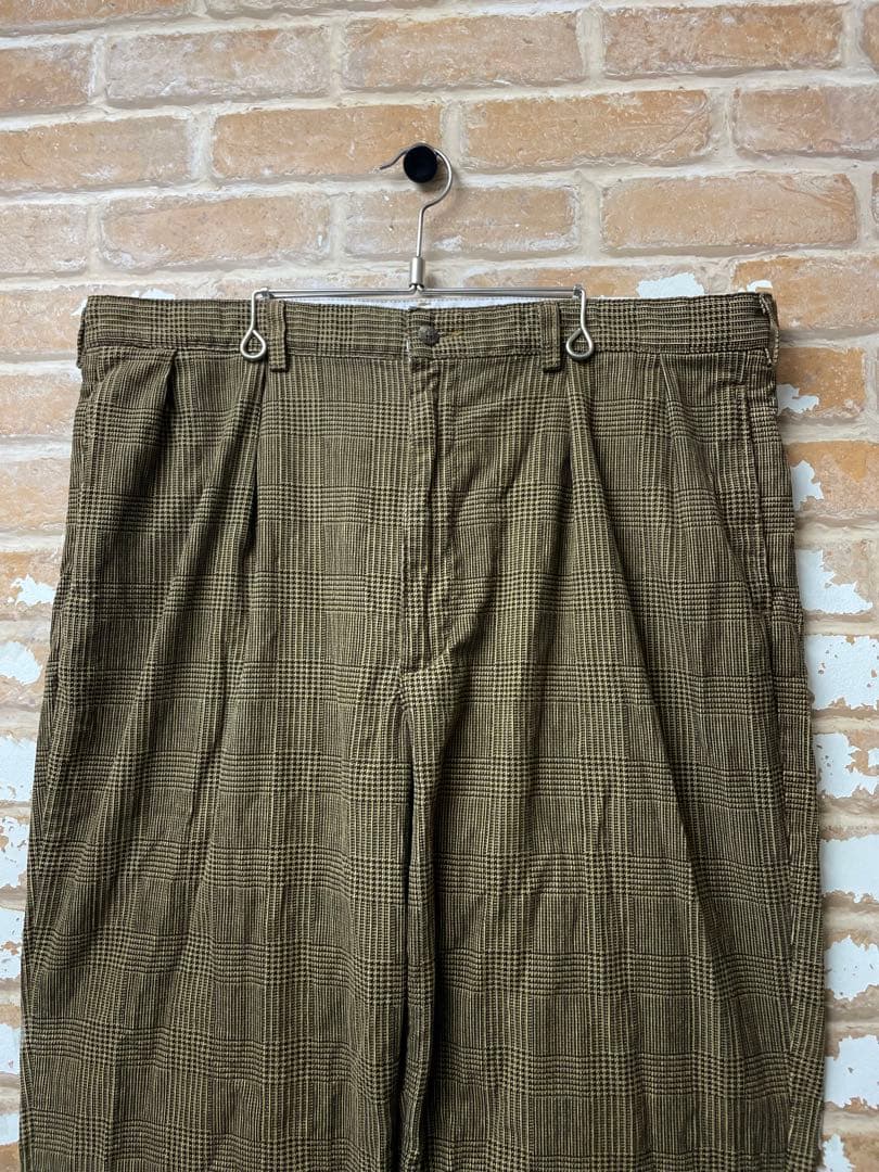 90s polo ラルフローレン コーデュロイパンツ　チェックパンツ　ベージュ