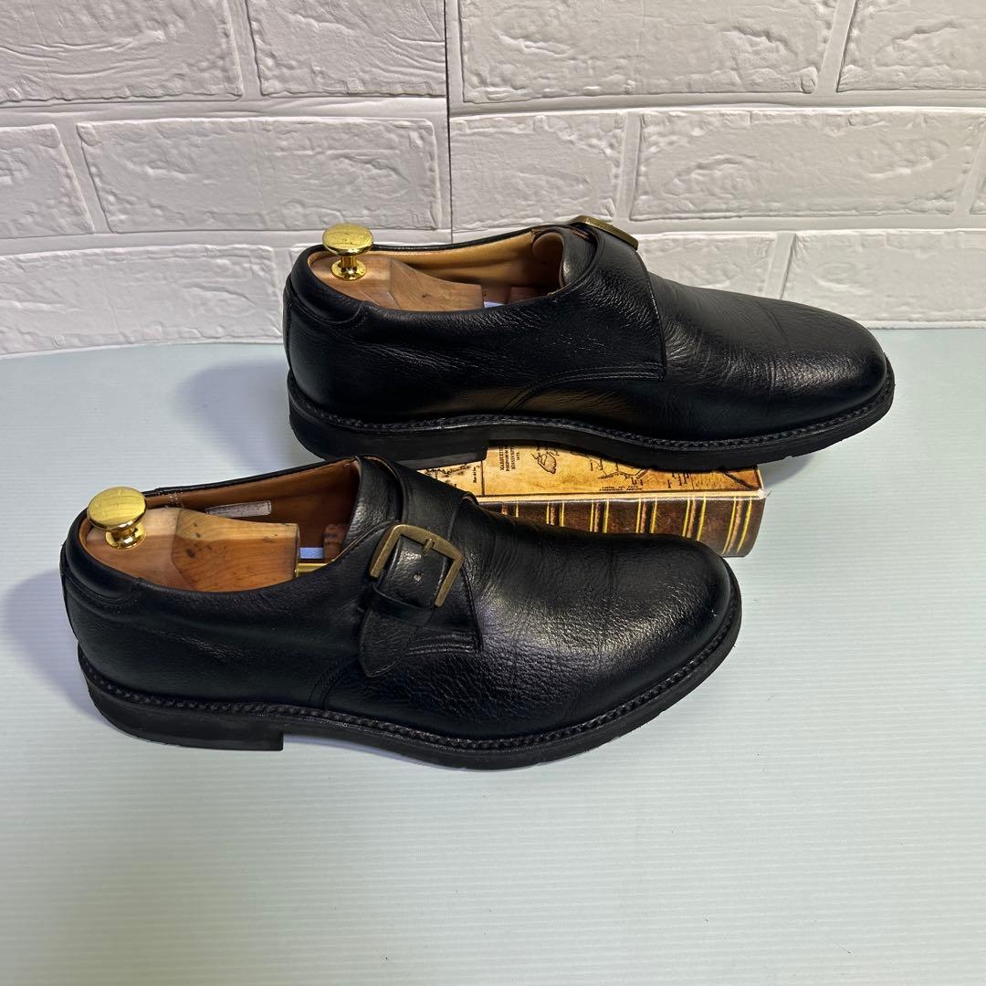 リーガルウォーカー　プレーントゥ　シボ加工　25.5 モンクストラップ　ブラック