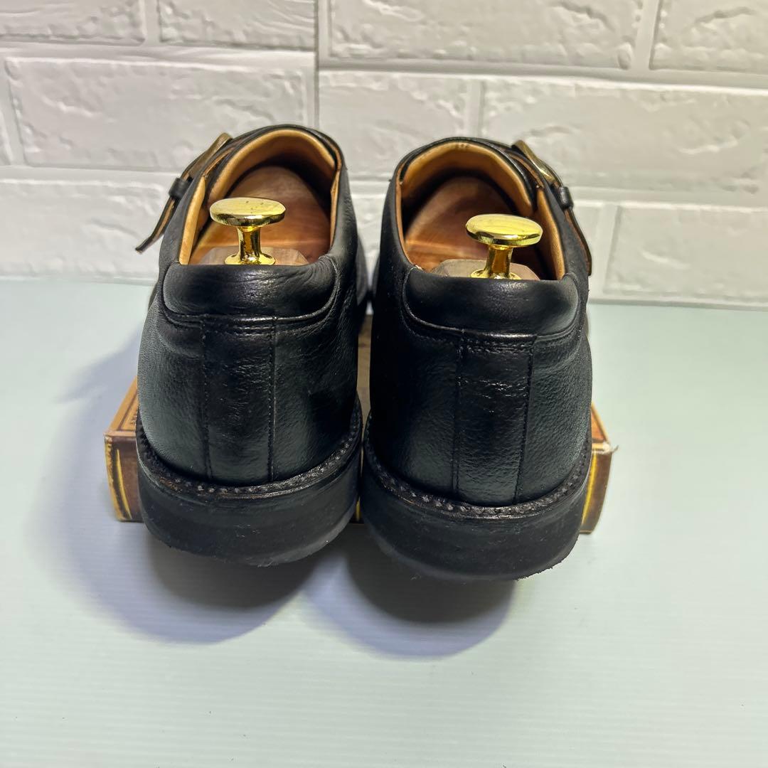 リーガルウォーカー　プレーントゥ　シボ加工　25.5 モンクストラップ　ブラック